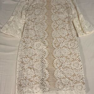 Danny & Nicole Cream Lace Dress